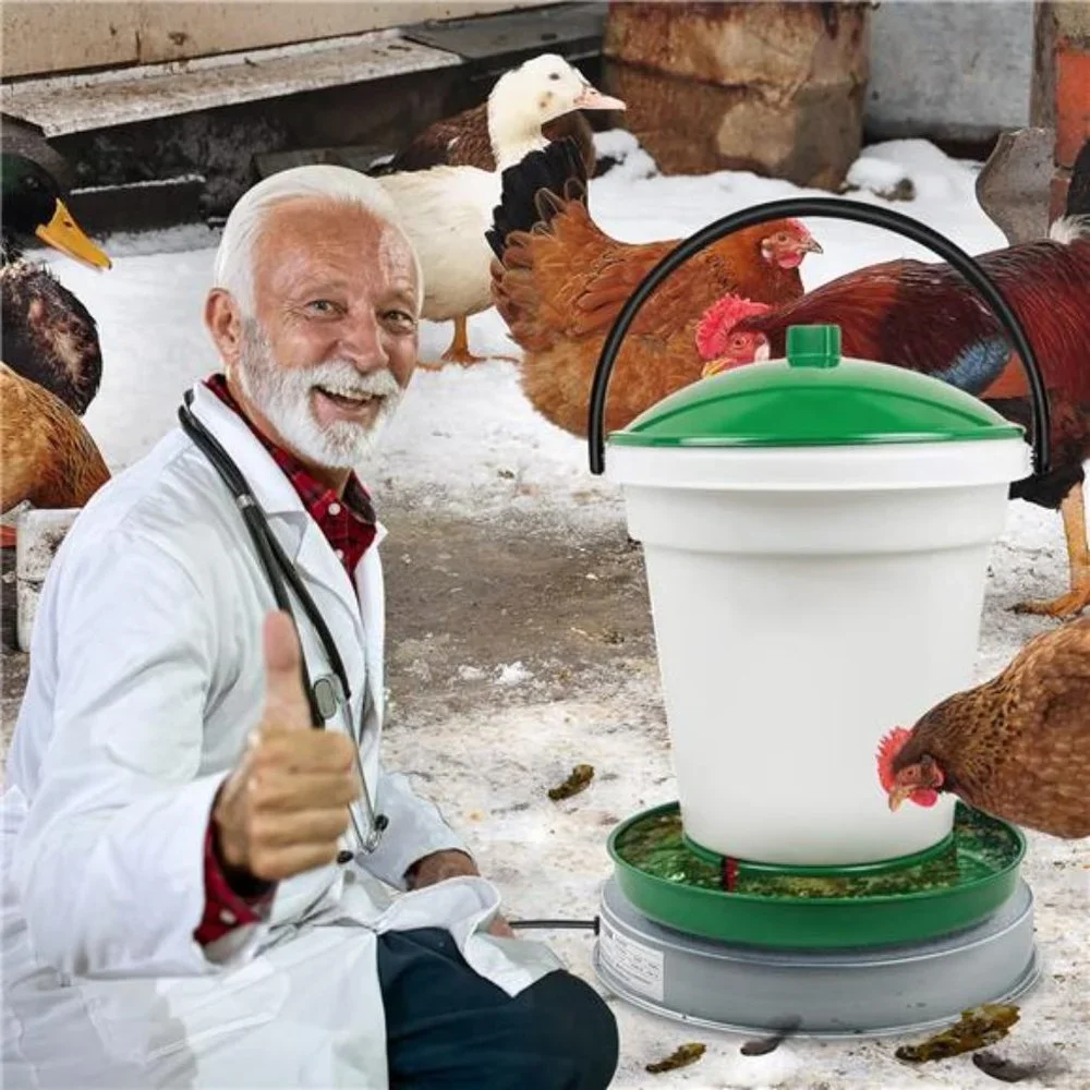 Poultry Waterer Drinker Heated Base, Chicken Water Heater 125 Watts for Winter